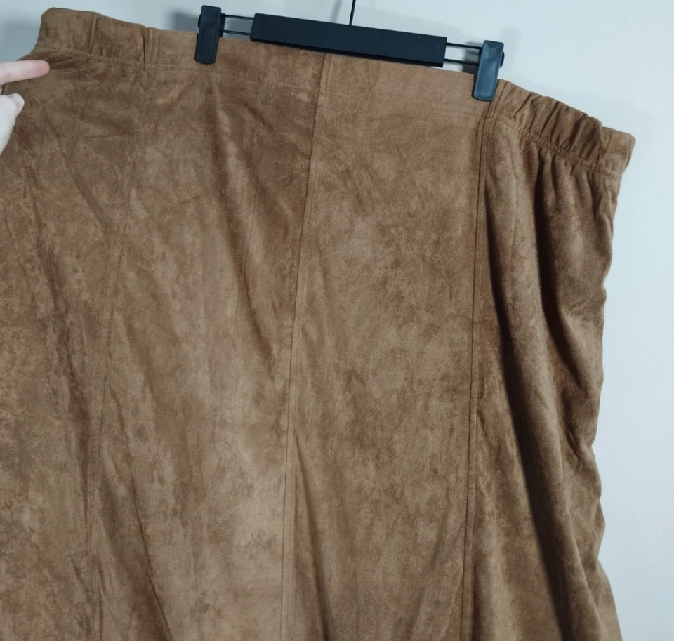 Falda midi de gamuza sintética para mujer Norm Thompson talla 3XL marrón Western Cottagecore Foto 2 de 4