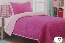 2 pc Circo Pretty Pink Goodnight Twin Quilt and Sham Set NIP