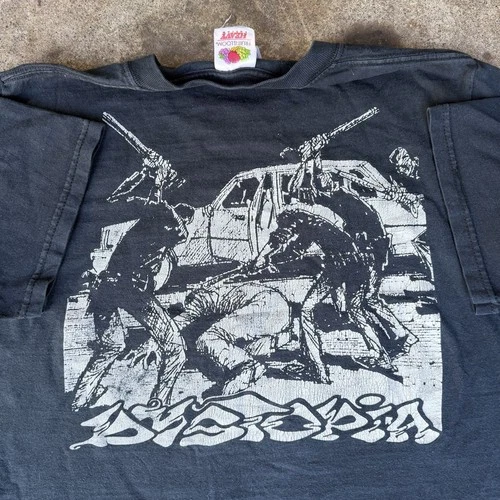 Dystopia Crust Punk Sludge Metal Band Concert 2000s vintage concert t-shirt, vintage, single stitch, B+ condition