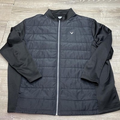 Callaway Jacket Mens XL Black Full Zip Quilted Insulated Softshell Golf Lined
