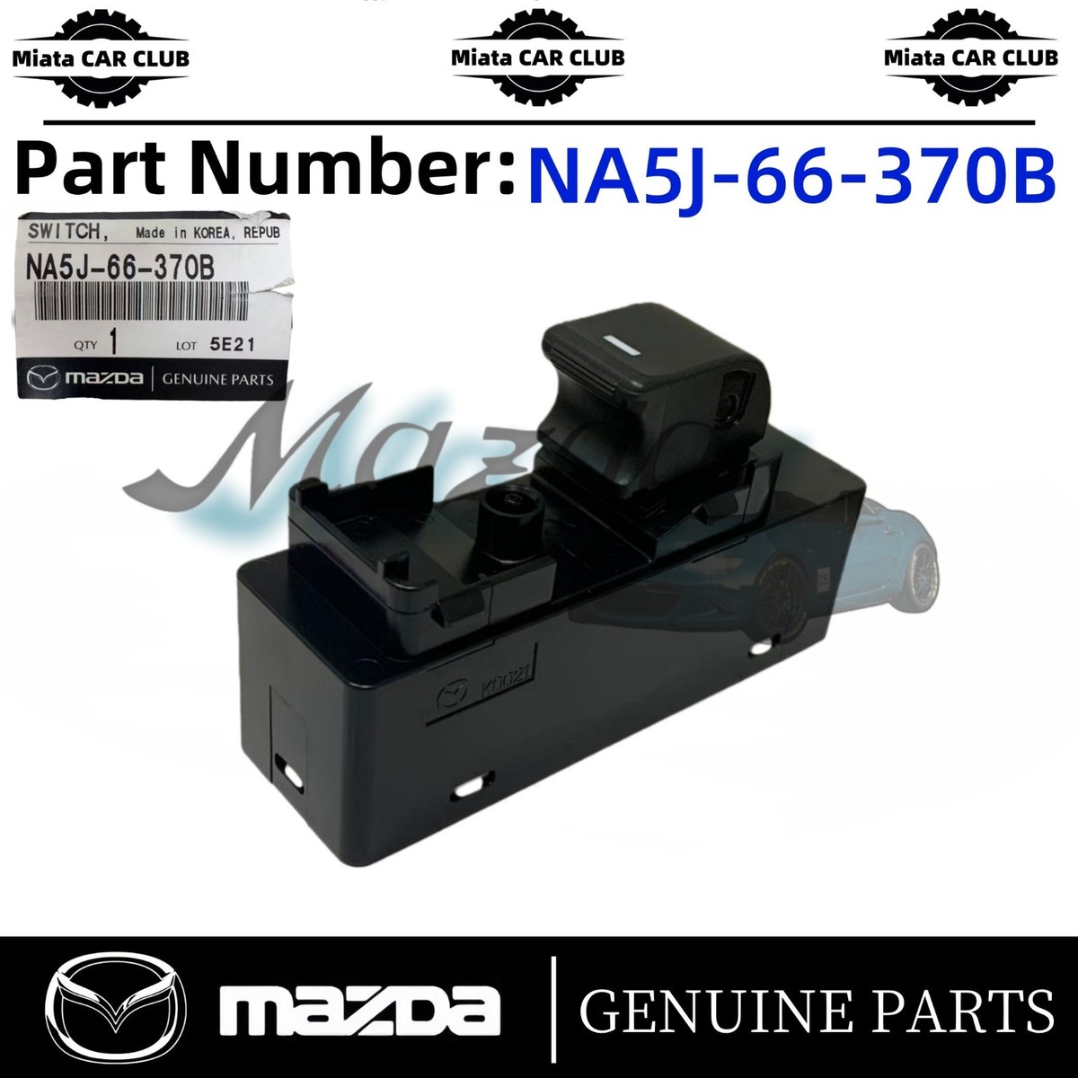 ハイダミオ OEM Mazda 2017-2026 MX-5 Miata Front Right Power Window Switch