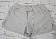 Nike Dri-FIT Womens Running Shorts Gray Small Back Pocket Reflective Swoosh Logo