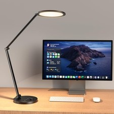 LED Desk Lamp for Home Office, Eye-Caring Modern Desk Light, 3 Color Black