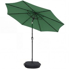 Outsunny 2.7 m Garden Parasol Umbrella with Cross Base, Sandbag, Green