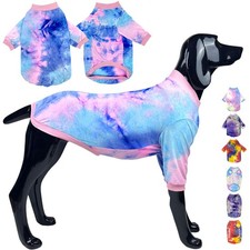 Cotton Dog Shirts Large Tie Dye Clothes Lightweight Girl Boy Big Pink 3XL