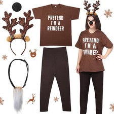 5 Pcs Christmas Reindeer Costume for Adults, Funny Christmas Reindeer Costume...