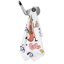 Golf Towel Magnetic Towel for Bags with Clip for Men White Hotdog