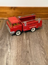 1960s STRUCTO 12  Structo Fire Dept. Cherry Red Truck Vintage Pressed Steel