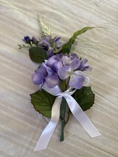 Purple Lavender Artificial Flower Flowers Bouquet Gift Wrap Decor White Ribbon