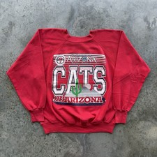Vintage 90s University of Arizona Wildcats Red Sweatshirt Size L USA Made