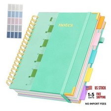 Line Hardcover Spiral Notebook with Removable Dividers Tabs  8"x10" B5 Blue