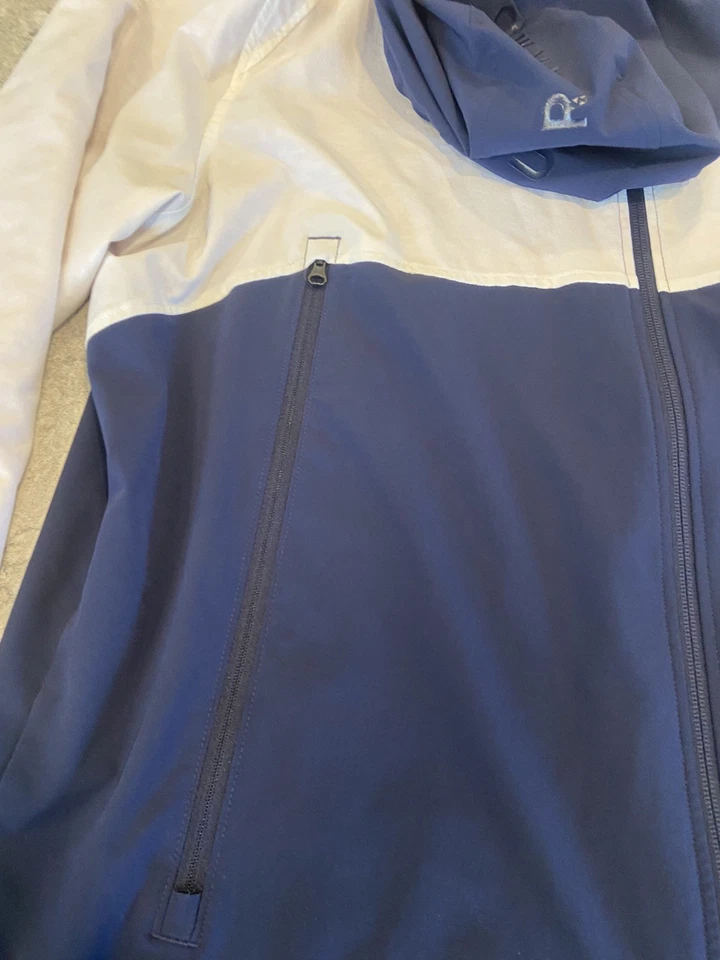 UNDER ARMOUR Mens Red White Blue Hooded Sportstyle Fish Tail Rain Jacket Large - Image 3 of 4