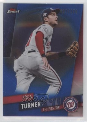 2019 Topps Finest Blue Refractor 7/150 Trea Turner #81 05vf