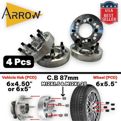 4 Wheel Adapter Spacer 1.25'' Thick 6x4.5 to 6x5.5 FIT:Pathfinder Frontier Xterra