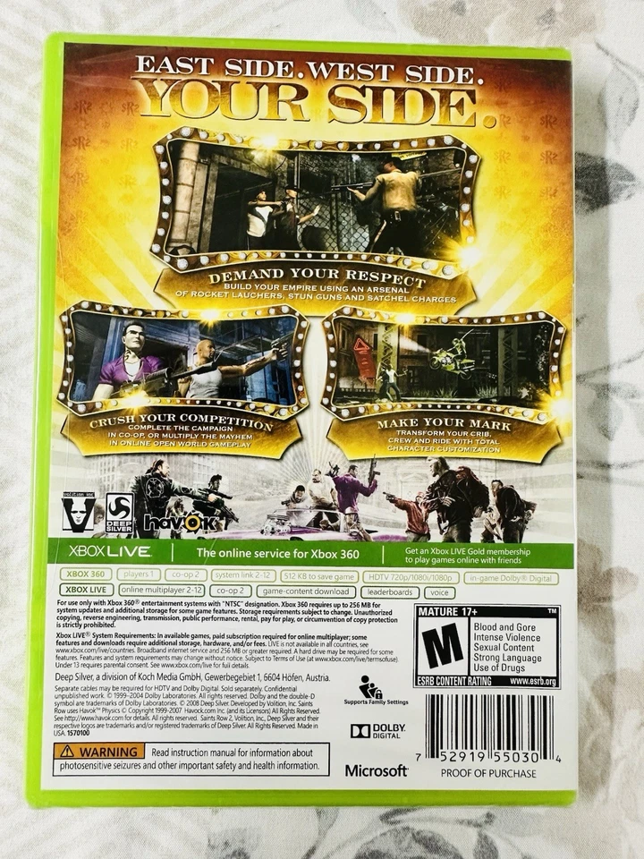 Saints Row 2 Microsoft Xbox 360 Brand New Factory Sealed Free Ship US Seller - Image 3 of 3
