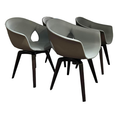 Poltrona Frau 4er-Set Sessel Ginger 5542101 Bezug Außenschale Leder SC 28 