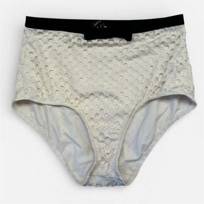 Andres Sarda Women s Swim High Waist Bikini Bottoms EU 38/US 8 White Mesh Resort