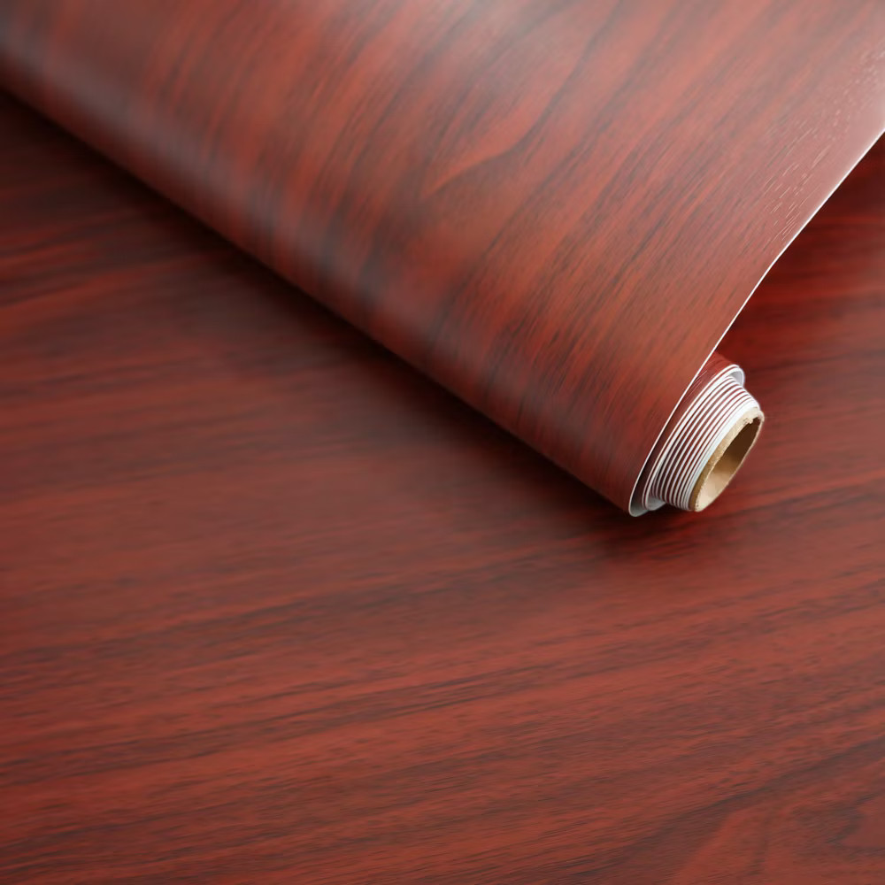 Red Wood Grain Wallpaper Roll Peel - Stick Waterproof Self Adhesive 6990₽
