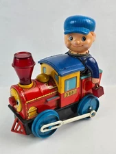 Vintage Modern Toys Japan Battery Op. Train & Conductor Lights Drives & Whistle