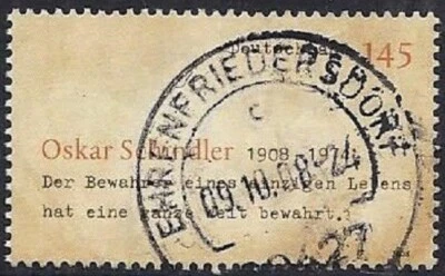 Bund BRD Mi. 2660 aus 2008 ORTSVOLLSTEMPEL Ehrenfriedersdorf / Oskar Schindler - Bild 1 von 2