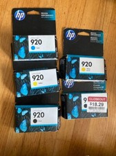 New 5 X Genuine HP 920 Black/Cyan/Yellow Standard Yield Ink Cartridge