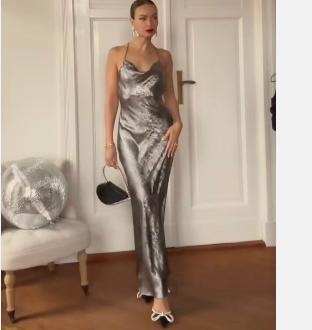 ZARA NEW WOMAN SILVER SATIN EFFECT SLIP DRESS Size L XXL REF:8496/746 | eBay ZARA NEW WOMAN SILVER SATIN EFFECT SLIP DRESS Size L XXL REF:8496/746 | eBay