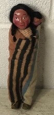 Vintage 10  Skookum Bully Good Native American Indian Doll Carrying Papoose USA