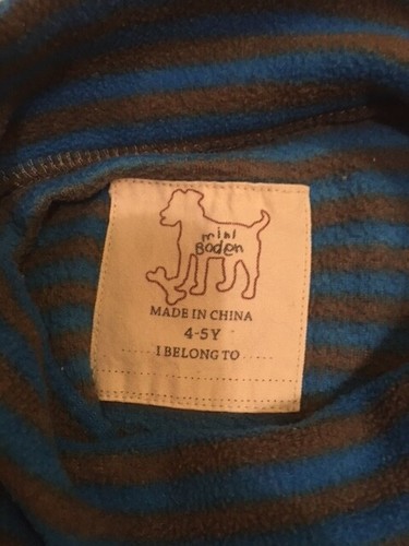 Mini Boden fleece Mock Turtle Neck Youth kids Size 4 - 5 Blue Grey - Picture 5 of 6