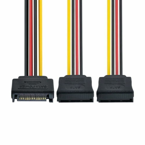SATA Power SATA 15pin hard disk Power Male to 2 Female Splitter extension Cord - Picture 3 of 6