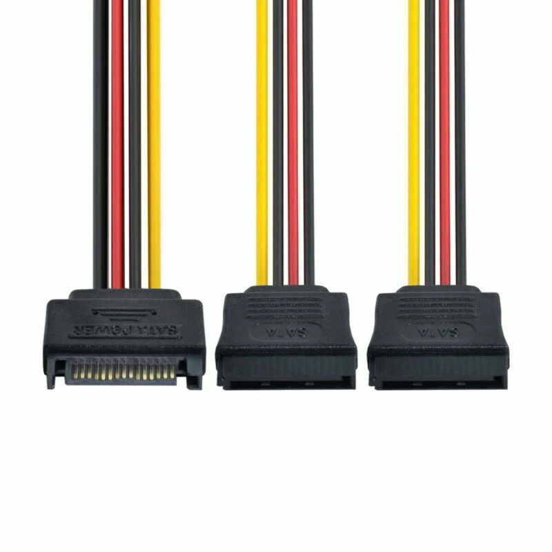 SATA Power SATA 15pin hard disk Power Male to 2 Female Splitter extension Cord - Image 3 of 4