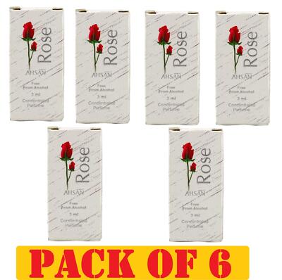Ahsan Rose Fresh Natural Fragrance Roll On Concentrated Perfume - 3 ml (pack 6)
