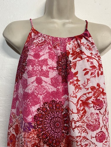Violet Claire Small Tank Top Pink White Round Neck Speghetti Strap Blouse - Picture 4 of 6