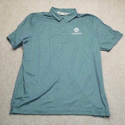 Travis Mathew Polo Shirt Prestige 77 ‘The Ten Year’ Adult XL Indigo Spruce  Green