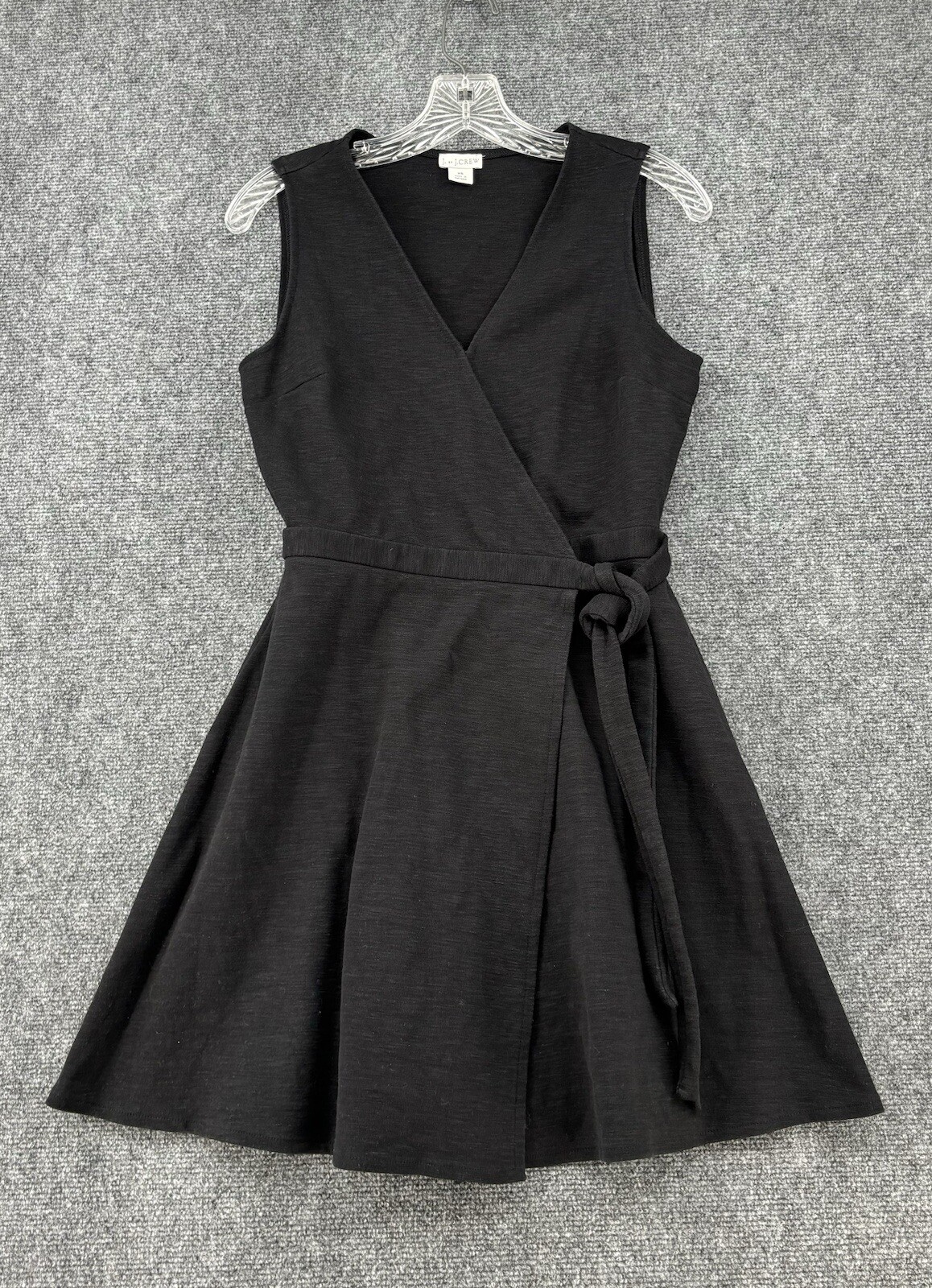 J By J Crew Ponte Wrap Dress Women’s XS Black Sleeveless Feminine Ruffles Preppy