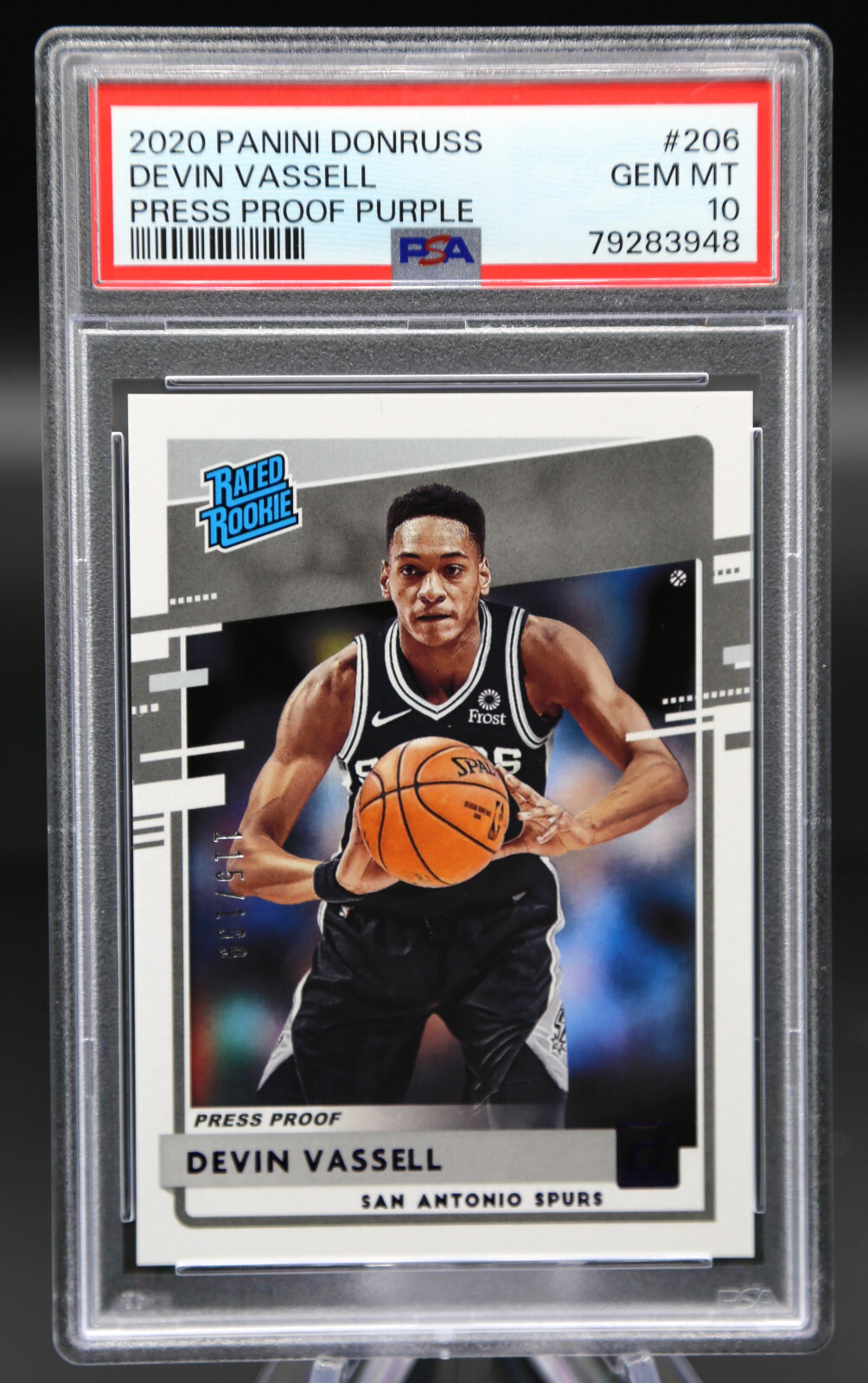 2020 Donruss DEVIN VASSELL #206 Press Proof Purple /199 PSA 10 Pop 2 Spurs 💎 🏀