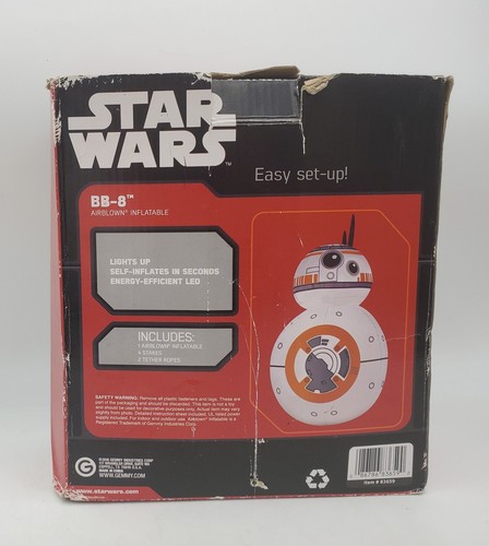 AirBlown Inflatable BB-8 Star Wars Christmas Gemmy 3.5 Feet Indoor Outdoor - Picture 11 of 11