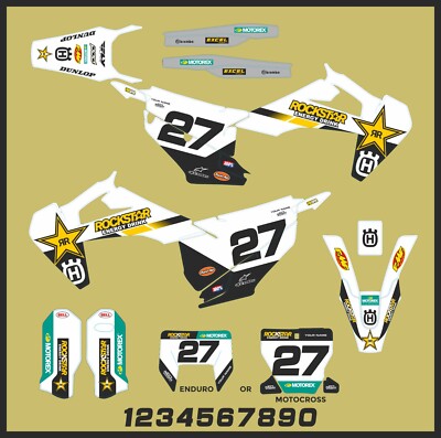 HUSQVARNA ROCKSTAR MX GRAFIK KIT FC FE 125 250 350 450 TC FC 2019 - 2022
