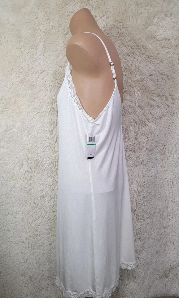Camisón NATORI Mujer Talla L Blanco Encaje Borde Nupcial Cuello en V Camisón Ajustable L Foto 4 de 4