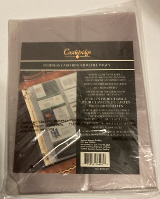 New Castlebridge 10 Business Card Binder Refill Pages Holds 200 Cards New  sealed | eBay