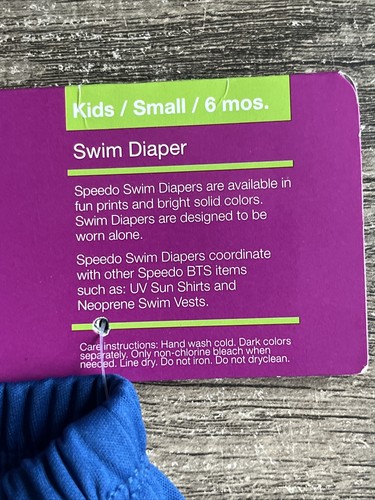 NEW! SPEEDO Block-the-Burn UV 50+ Infant Swim Diaper Trunks Sz Small 0-6 Months - Picture 3 of 5