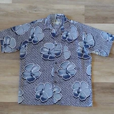 Vintage Hana Bay Floral Hawaiian Button Down Aloha Shirt Size XL