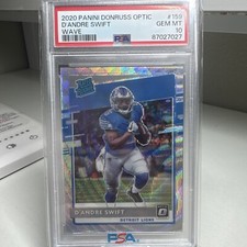 2020 Donruss Optic Rated Rookie Wave Prizm #159 D'Andre Swift /199 PSA 10 GEM MT
