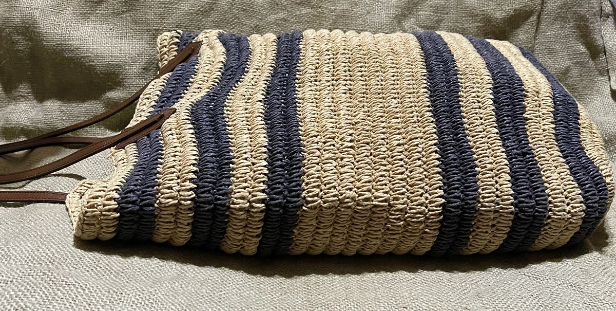 J crew straw beach bag sale