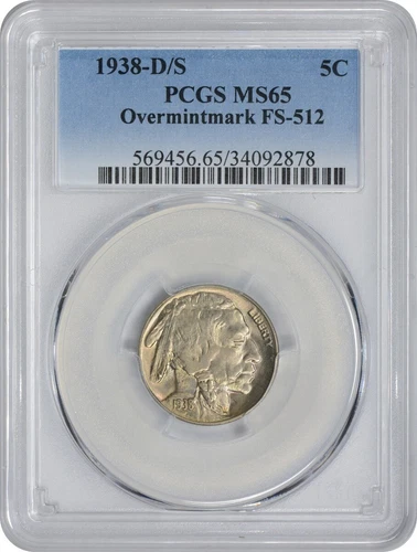 1938-D/S Buffalo Nickel OMM FS-512 MS65 PCGS