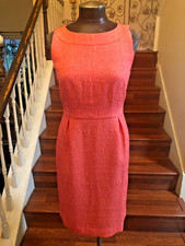 ANN TAYLOR LOFT ORANGE/CORAL FIT ELEGANT SLEEVELESS LINED DRESS SIZE 4