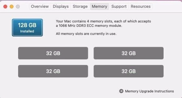 128GB -4x32GB Memory Ram Upgrade For Apple Mac Pro 2013 6,1 all CPUs 1066Mhz - Image 2 of 2