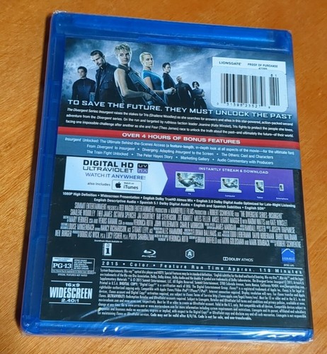 Insurgent Blu-ray The Divergent Series Shailene Woodley Octavia Spencer - Picture 2 of 3