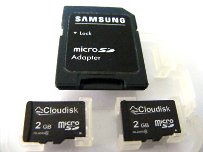 2 x 2GB MicroSD Card Cloudisk ( 2 x 2 GB Micro SD ) + Adapter SAMSUNG gebraucht