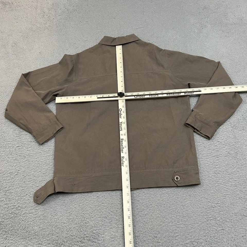 Chaqueta Nat Nast Para Hombre Pequeña Marrón Gris Cremallera Completa Bombardero Forrada de Seda Bolsillos Adulto Foto 2 de 4