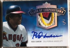 2005 UD HALL OF FAME ROD CAREW CLASS OF COOPERSTOWN PATCH AUTOGRAPH AUTO 1/1 🔥